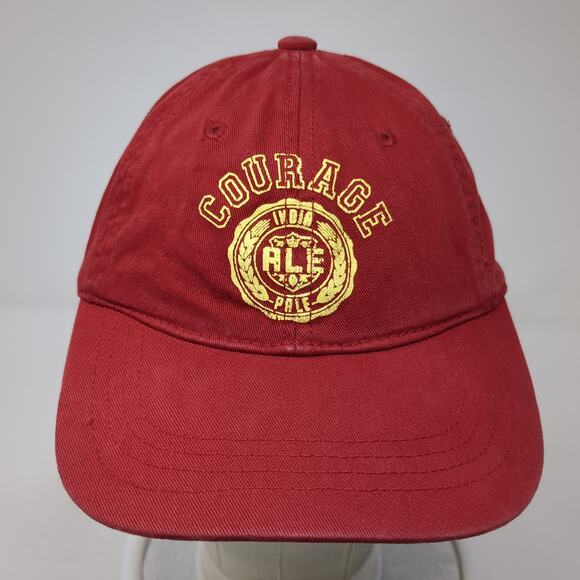 Courage Slideback Hat Red Medium Adjustable Solid 6 Panel Vent Holes - Picture 2 of 10
